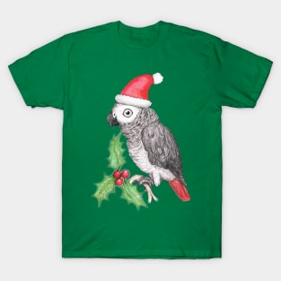 Christmas African grey parrot T-Shirt